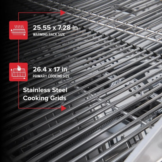 4-Burner Propane Gas Grill with Side Burner – 60,000 BTUs, Stainless Steel