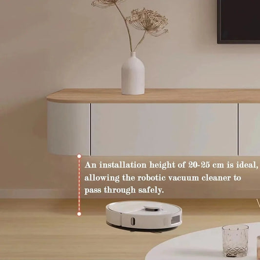 Modern Floating TV Stand – Wall-Mounted Entertainment Console with Door & Shelves, Solid Wood, 55" Wood/White Finish