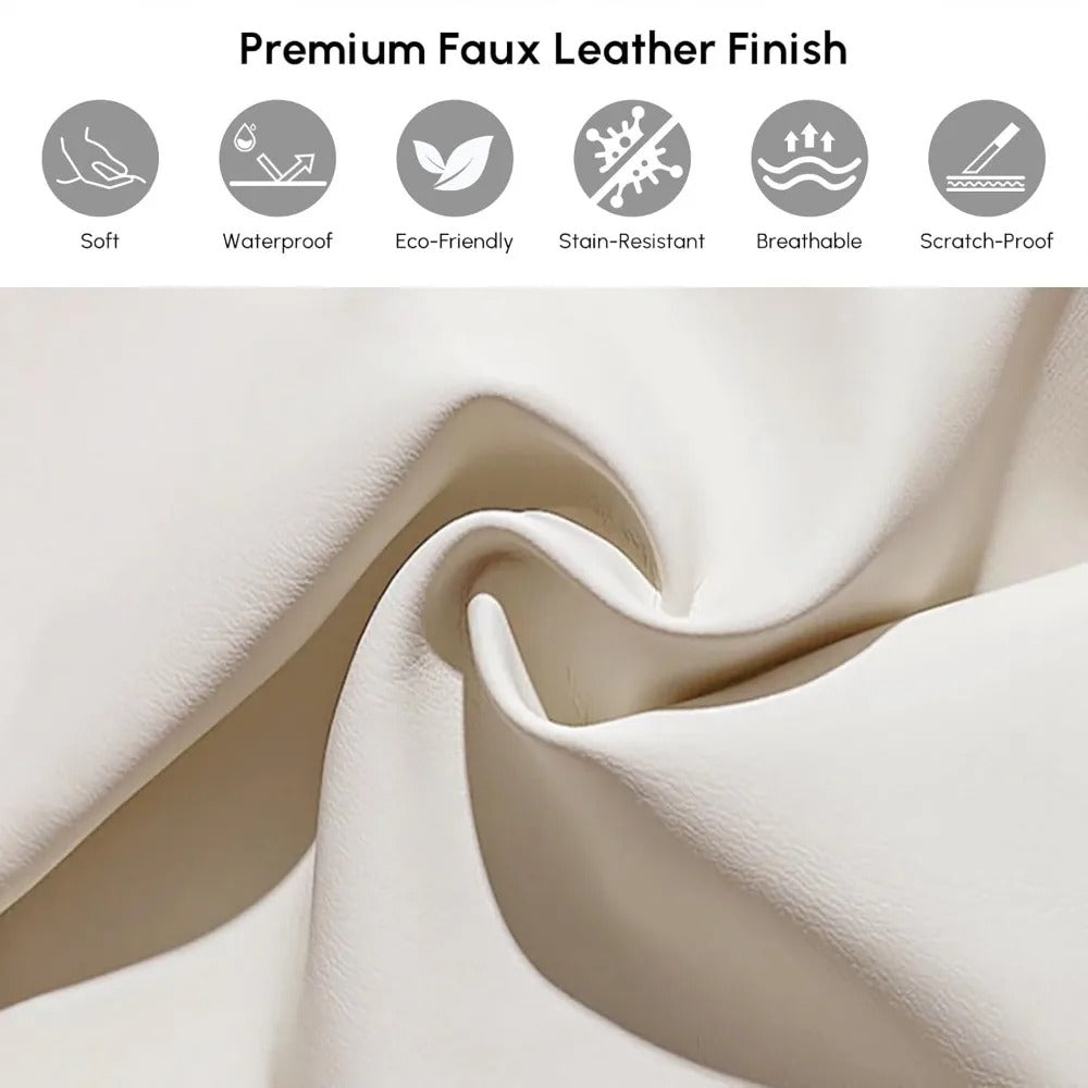 Modern White Faux Leather 6-Drawer Dresser with Storage Cabinet – Contemporary Bedroom Chest Organizer