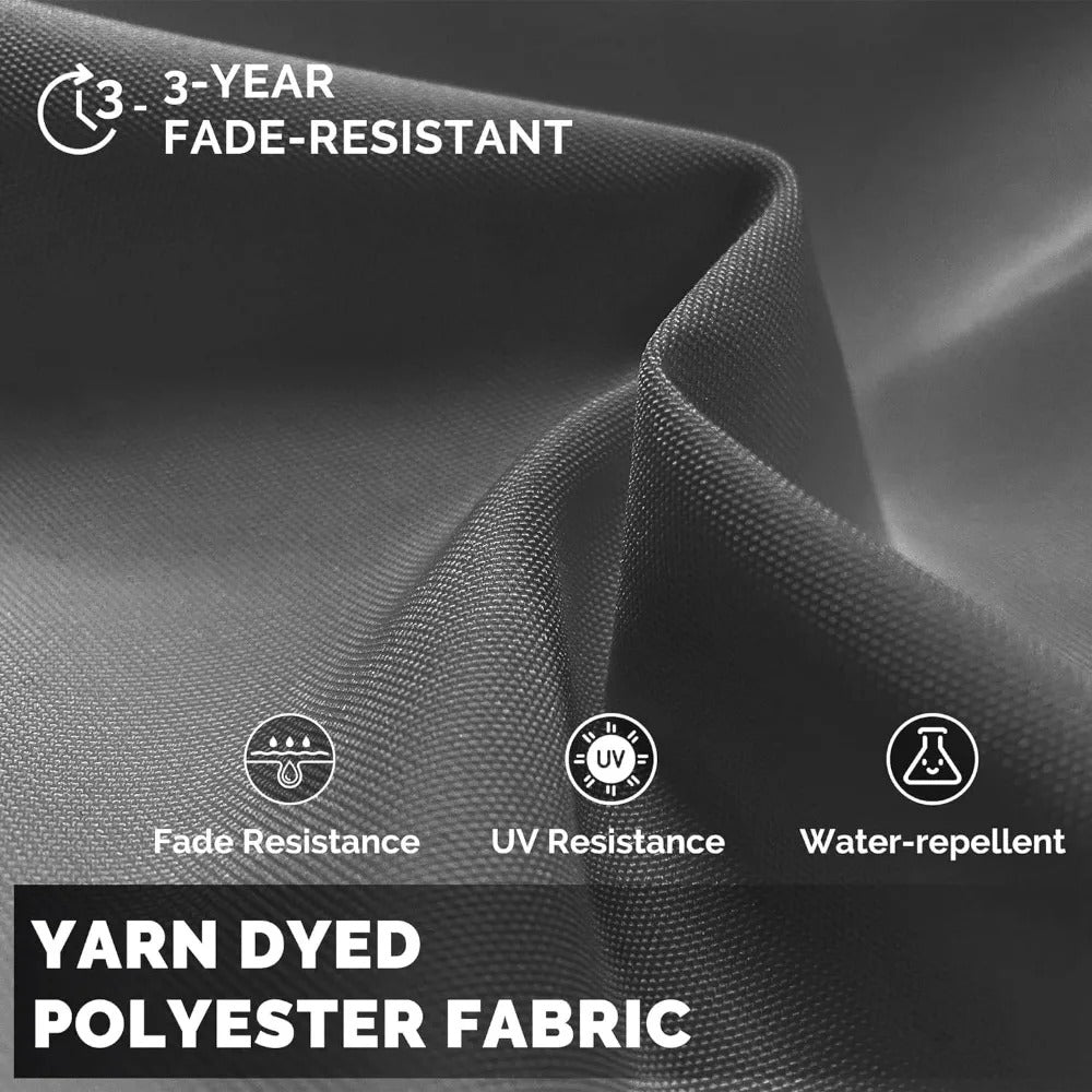 10 Ft Cantilever Patio Umbrella with Base – Square Offset Umbrella with 360° Rotation, UV-Resistant Fabric & Aluminum Frame, Light Grey