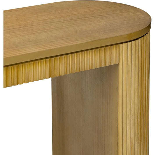 59.2" Modern Curved Fluted Console Table – Entryway & Sofa Table for Living Room or Hallway