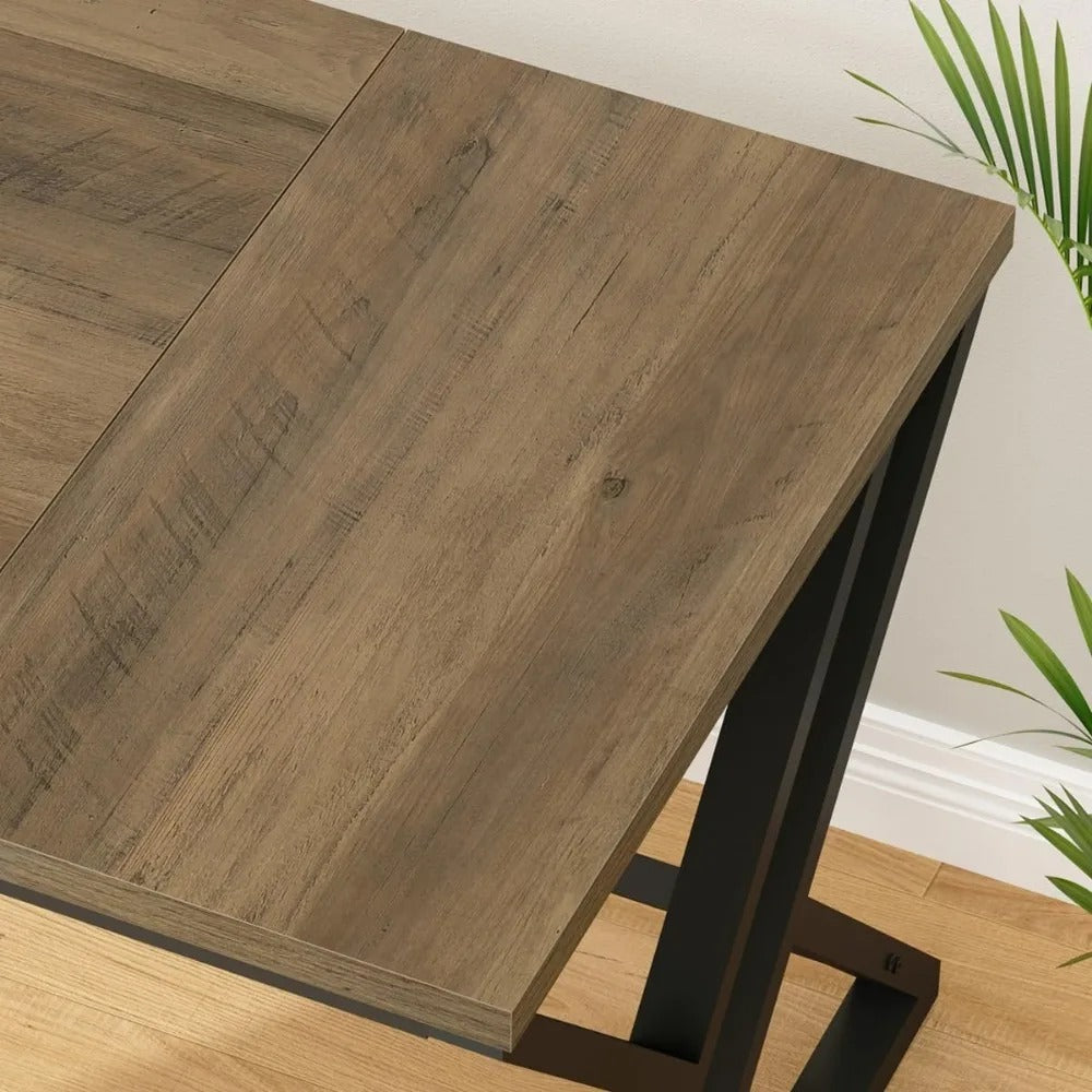 70" Rustic Industrial Computer Desk – Extra Long Office Desk with Metal Frame & Wood Top, Farmhouse Writing Table for Home or Work