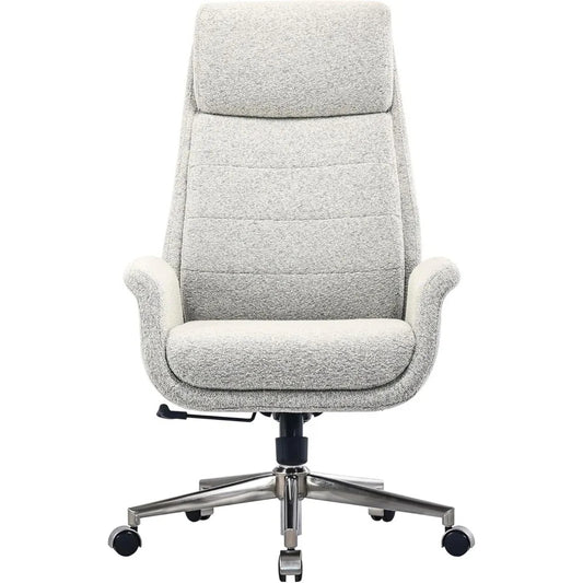Modern Bouclé High-Back Executive Office Chair – Adjustable & Ergonomic