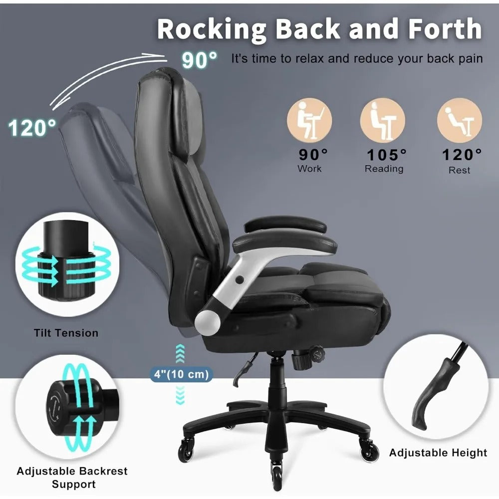 Big & Tall 600lbs Executive Office Chair – Ergonomic, High Back, Adjustable Arms & Lumbar Support