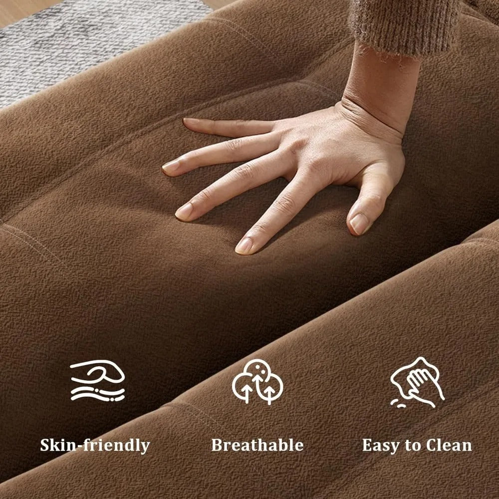 67" Velvet Futon Sofa Bed – Convertible Loveseat with Adjustable Backrest & Memory Foam for Small Spaces