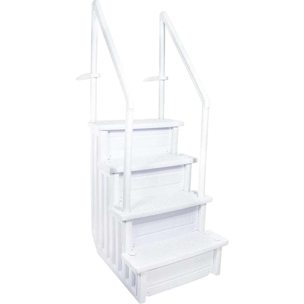 A-Frame Pool Ladder with Barrier for 48–52" Above Ground Pools – Non-Slip Steps & Safety Handrails, 300 lb Capacity