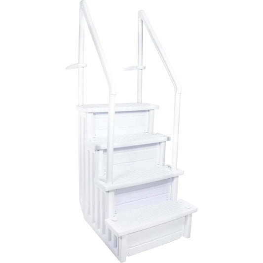 A-Frame Pool Ladder with Barrier for 48–52" Above Ground Pools – Non-Slip Steps & Safety Handrails, 300 lb Capacity