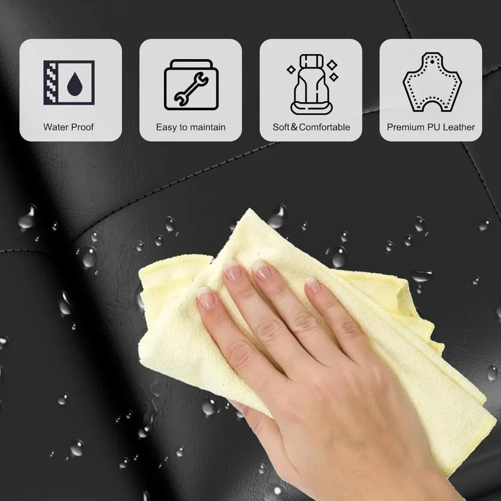 12-Seat PU Leather Waiting Room Bench – Modern Reception & Entryway Seating with Thick Cushions, Easy-Clean Design