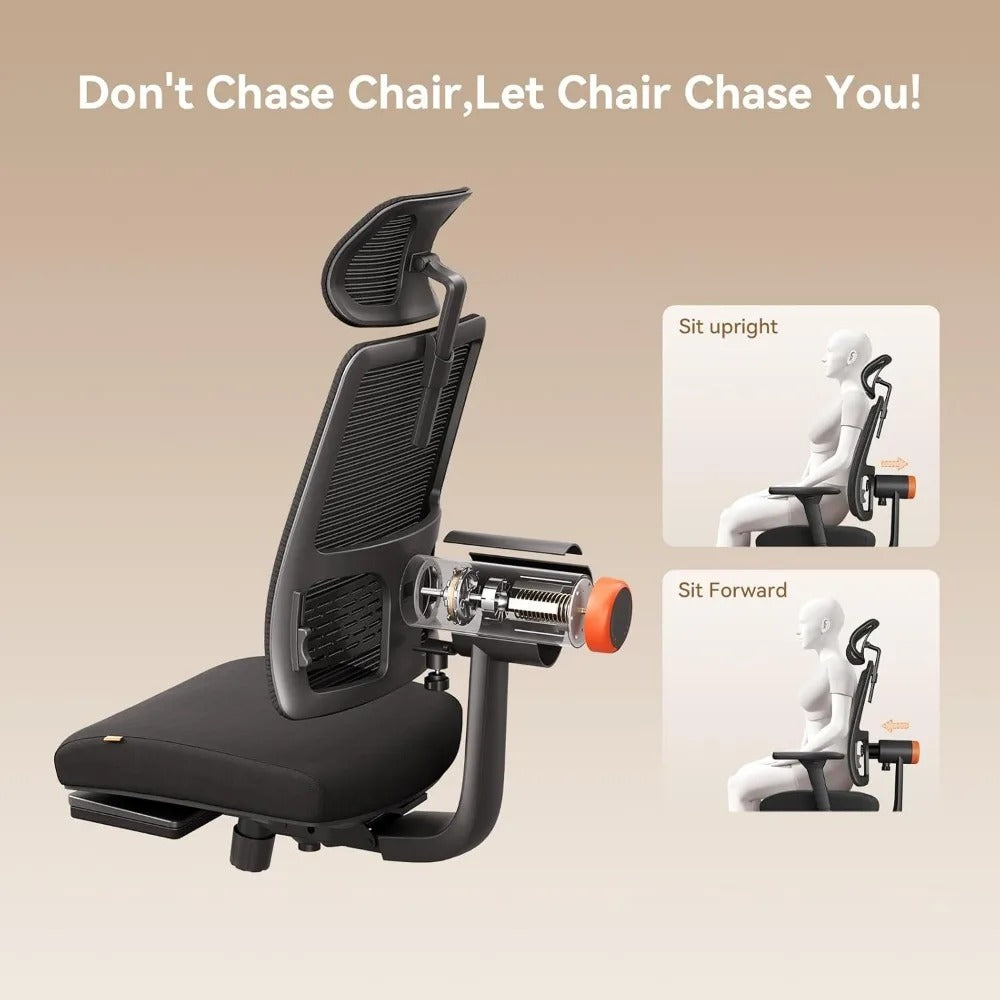 Ergonomic Mesh Office Chair – High-Back Task Chair with Adaptive Lumbar Support, 4D Armrests, Adjustable Headrest & Footrest