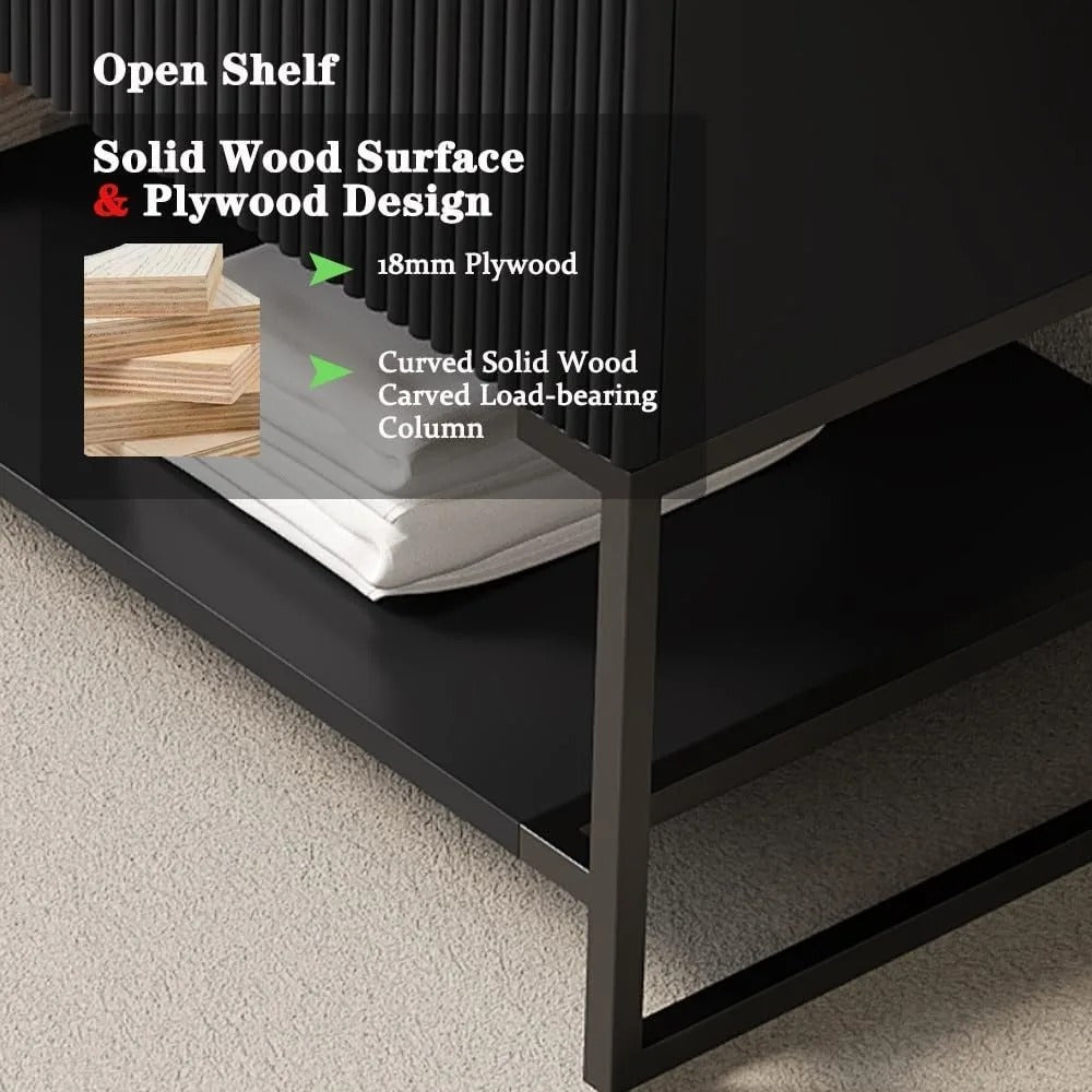 48" Freestanding Bathroom Vanity with Vessel Sink, Soft-Close Doors & Open Shelf