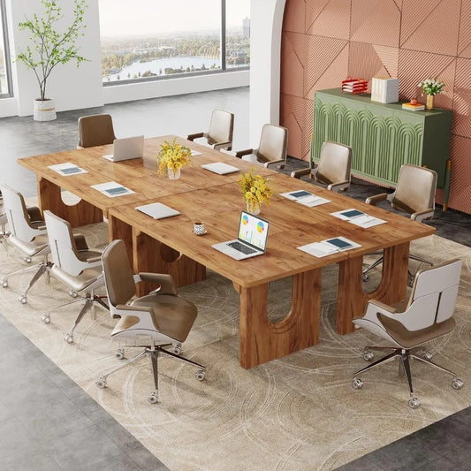 70.9" Modern Executive Office Desk – Large Computer & Conference Table with Rustic Brown Finish