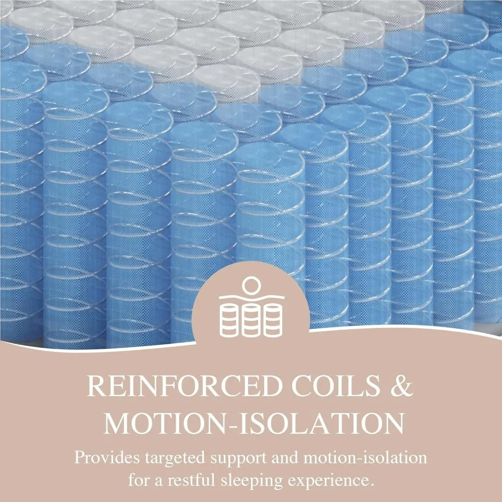 14" Queen Hybrid Mattress – Euro Top Hotel Collection with Lumbar & Hip Support, Pain Relief, Motion Isolation, 365-Night Trial