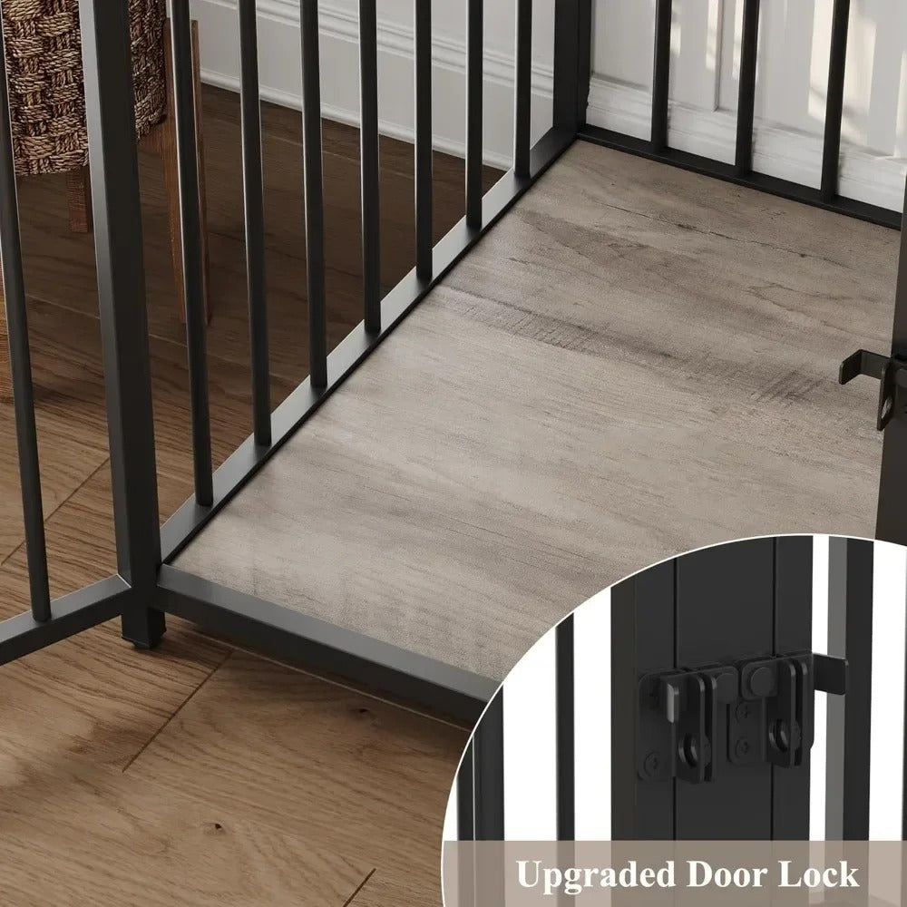 71" Tall Wooden Dog Crate Furniture with Hutch – Indoor Dog Kennel with Drawers & Storage (Fits 42" Dog Cage)