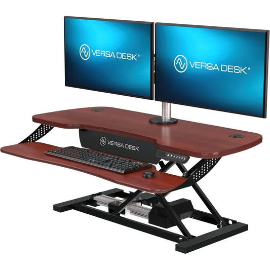 48" Electric Standing Desk Converter with Keyboard Tray & App Control – Dual-Tier Height Adjustable Sit-to-Stand Workstation
