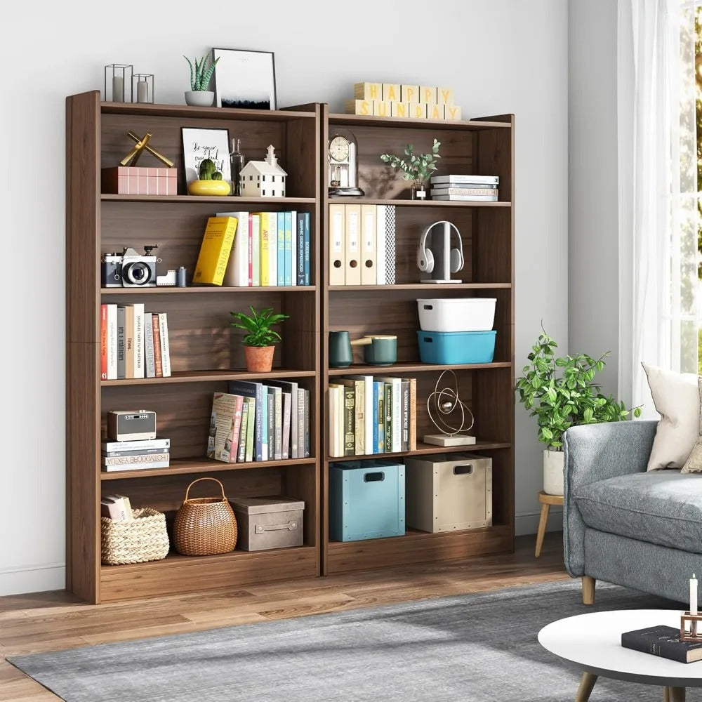 72" Tall 6-Tier Bookcase – Modern White Wood Bookshelf with Deep Storage Shelves for Living Room, Bedroom, or Office