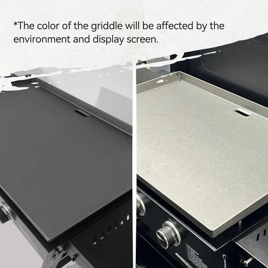 3-Burner Outdoor Gas Griddle with Folding Side Tables – 28" Flat Top Grill, 39,000 BTU, 492 Sq.In Cooking Area