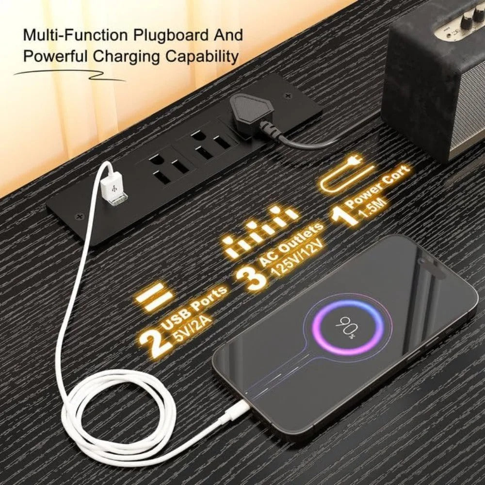 65" TV Stand Wall Unit with 11 Drawers, LED Lights & Power Hub – Modern Entertainment Center for Living Room