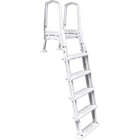 A-Frame Pool Ladder with Barrier for 48–52" Above Ground Pools – Non-Slip Steps & Safety Handrails, 300 lb Capacity