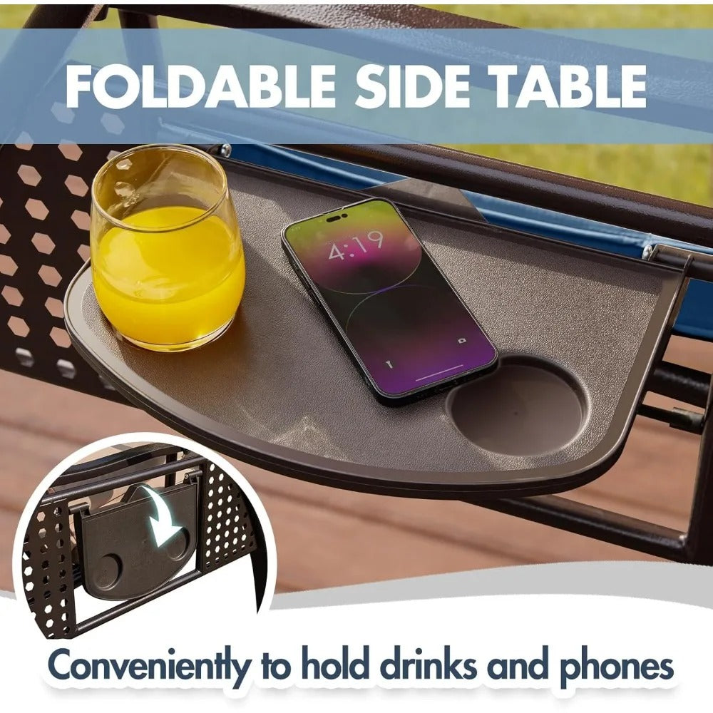 3-Seat Convertible Patio Swing with Adjustable Hardtop – Outdoor Porch Swing Bed with Thick Cushions, Cup Holders & Steel Frame