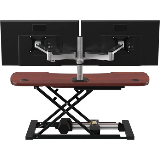 48" Electric Standing Desk Converter with Keyboard Tray & App Control – Dual-Tier Height Adjustable Sit-to-Stand Workstation