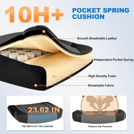 500lbs Heavy-Duty Big & Tall Executive Office Chair – Ergonomic Mesh Back with 5D Flip Arms & Adjustable Lumbar Support