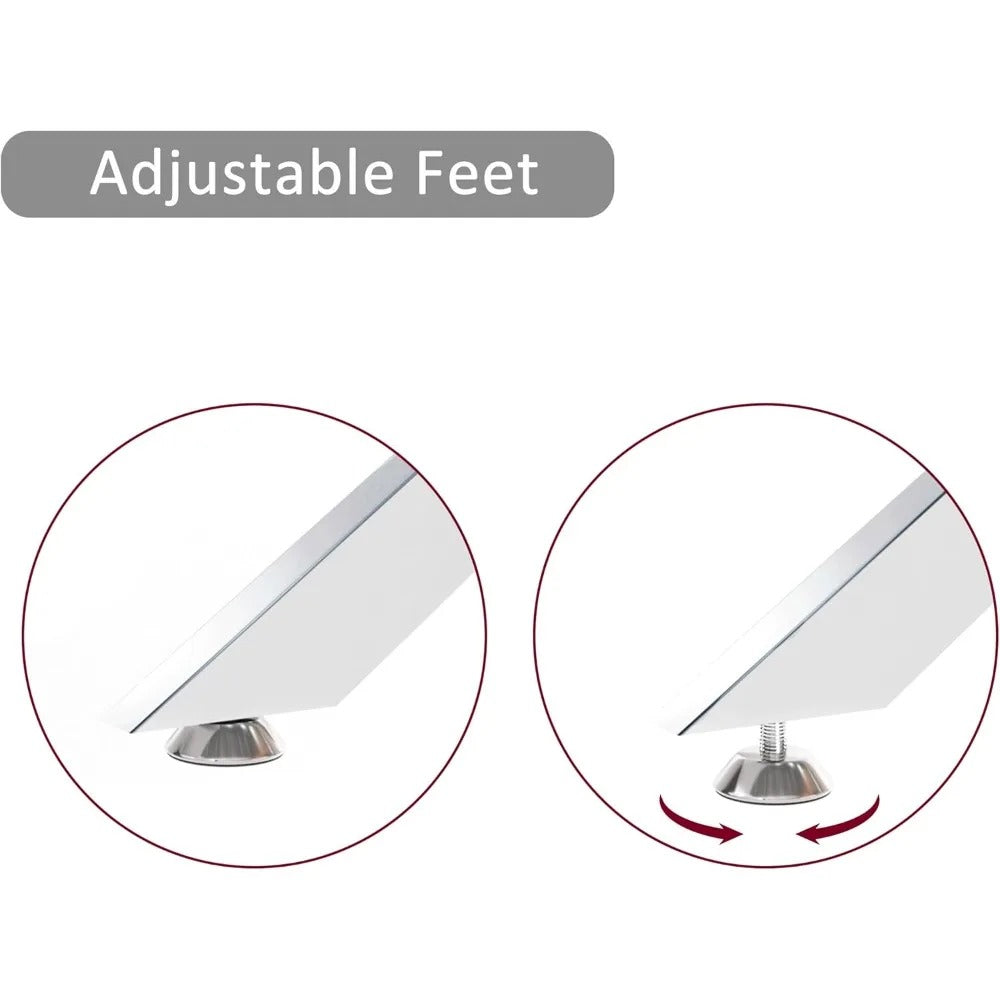 3-Piece Modern Glass Living Room Table Set – Coffee Table & 2 End Tables, Silver