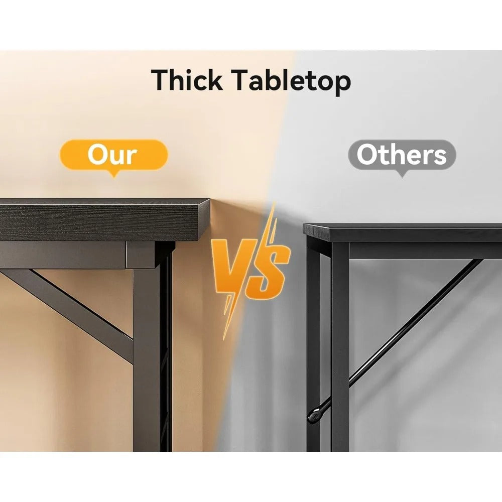 78" Executive Office Desk with USB & Type-C Ports – Extra-Large Modern Workstation for Home or Business