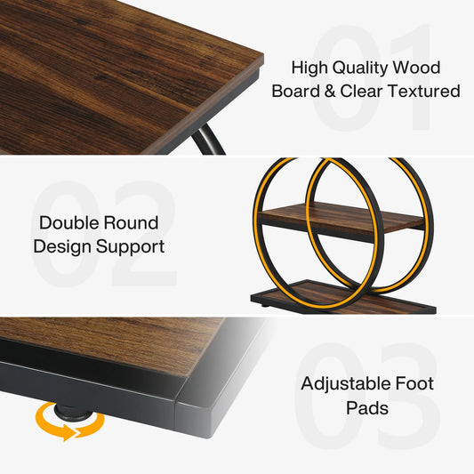 Industrial Narrow End Table with Storage – Rustic Wood and Metal Accent Table for Living Room or Bedroom