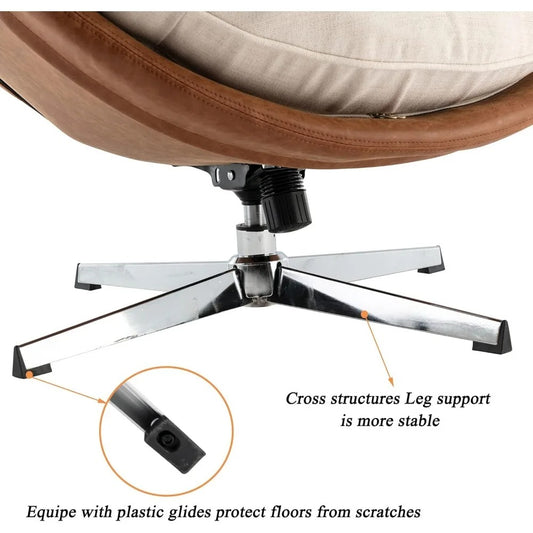 Modern Swivel Accent Chair – Linen Rocker Lounge Chair with High Back & Foam Cushion for Living Room, Bedroom, or Reading Nook