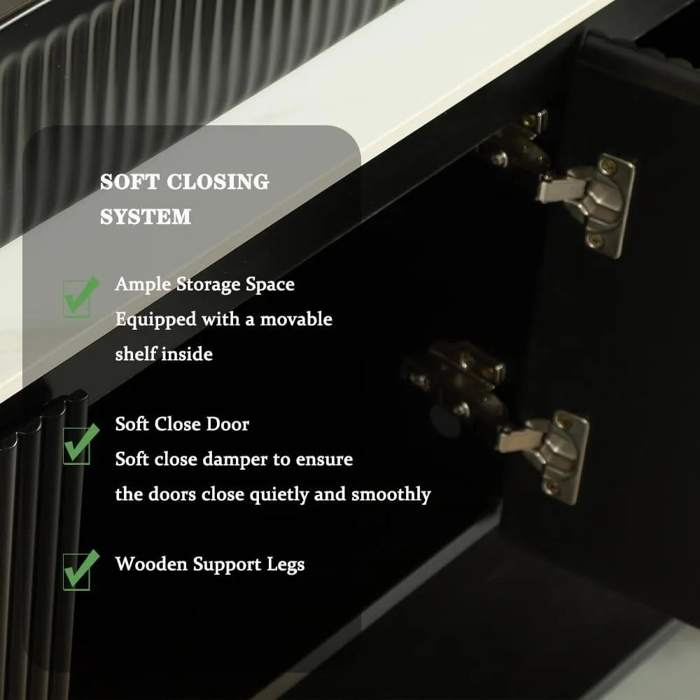 48" Freestanding Bathroom Vanity with Vessel Sink, Soft-Close Doors & Open Shelf