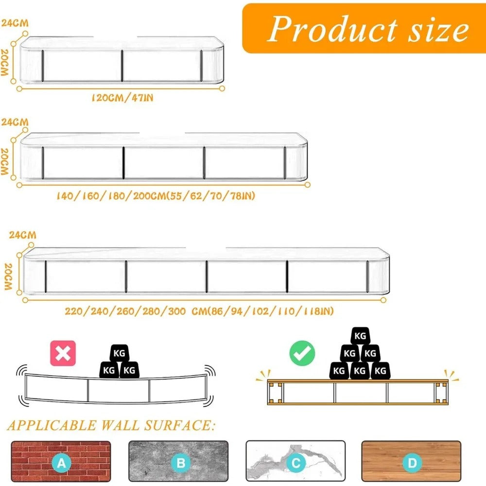 Floating Wall-Mounted TV Stand – Solid Wood Media Console with Door | Modern Space-Saving Design
