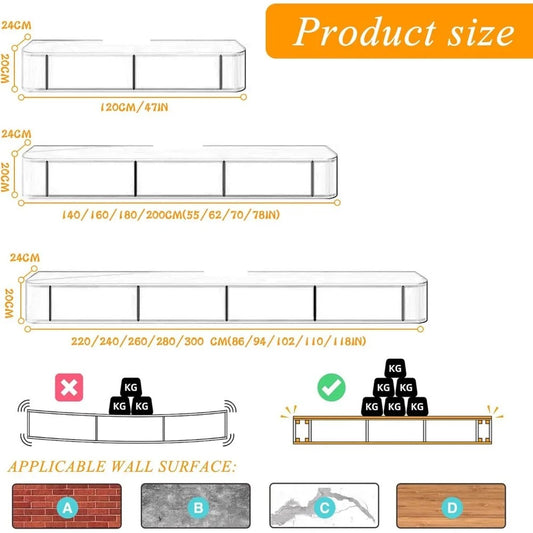 Floating Wall-Mounted TV Stand – Solid Wood Media Console with Door | Modern Space-Saving Design