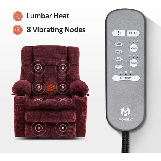 Dual Motor Power Lift Recliner Chair with Massage & Heat – Infinite Position Reclining Sofa for Seniors with USB & Cup Holders