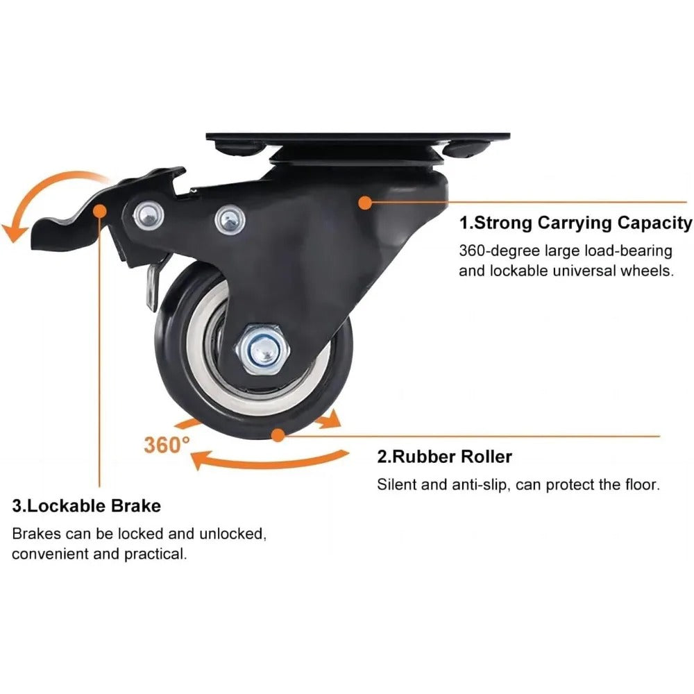 Black Lift-Top Coffee Table with Hidden Storage, 4 Stools & Lockable Wheels – 3-in-1 Multifunctional Modern Table