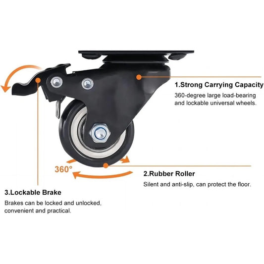 Black Lift-Top Coffee Table with Hidden Storage, 4 Stools & Lockable Wheels – 3-in-1 Multifunctional Modern Table