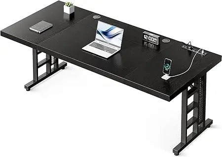 78" Executive Office Desk with USB & Type-C Ports – Extra-Large Modern Workstation for Home or Business