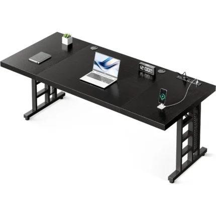 78" Executive Office Desk with USB & Type-C Ports – Extra-Large Modern Workstation for Home or Business
