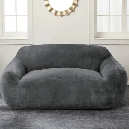 Oversized Faux Fur Bean Bag Sofa Chair with Armrests – Memory Foam Lounger for Adults